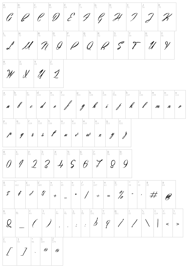 October Quotes font map